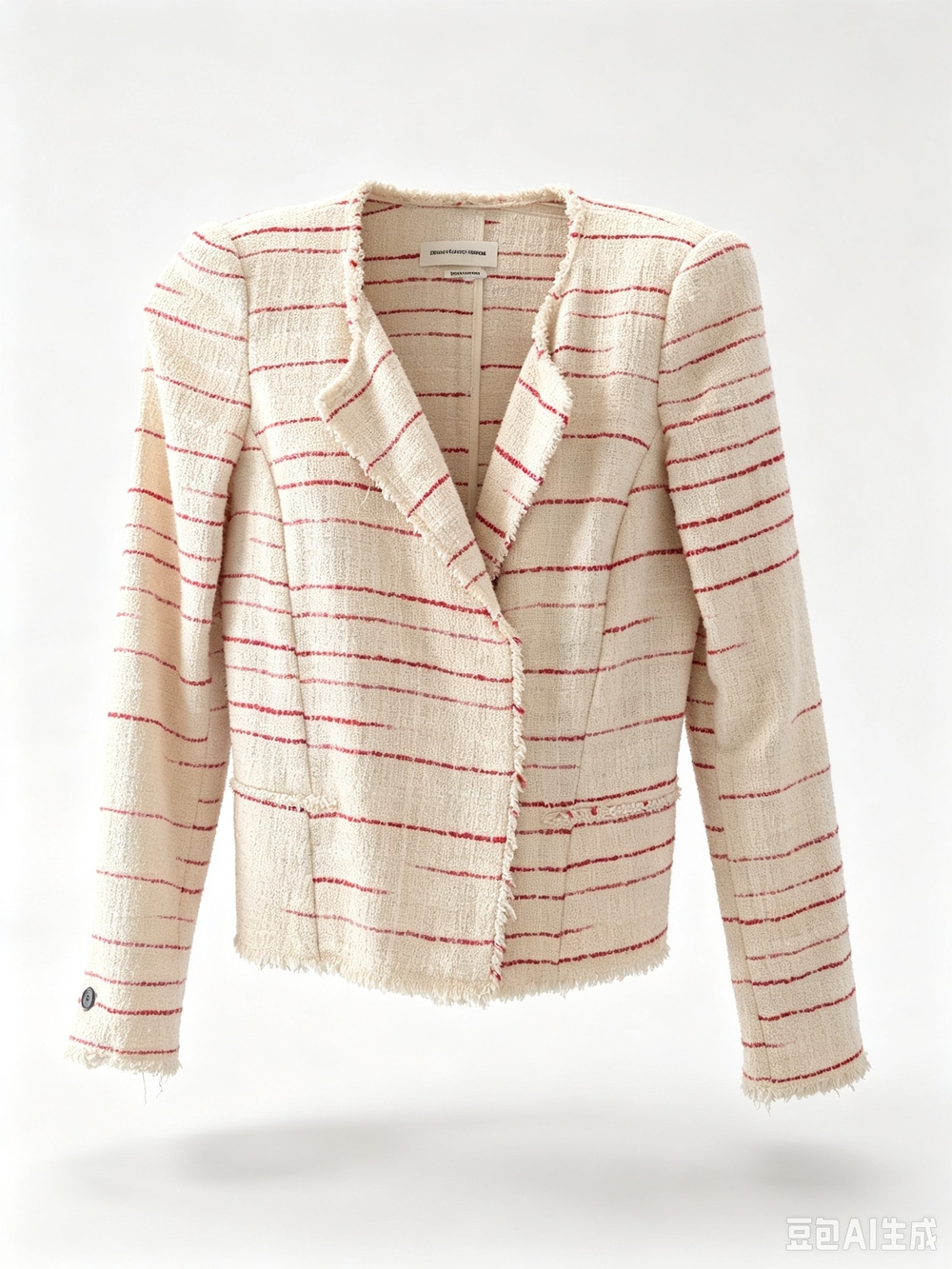 Isabel Marant   Cream Tweed Jacket with Red Stripe